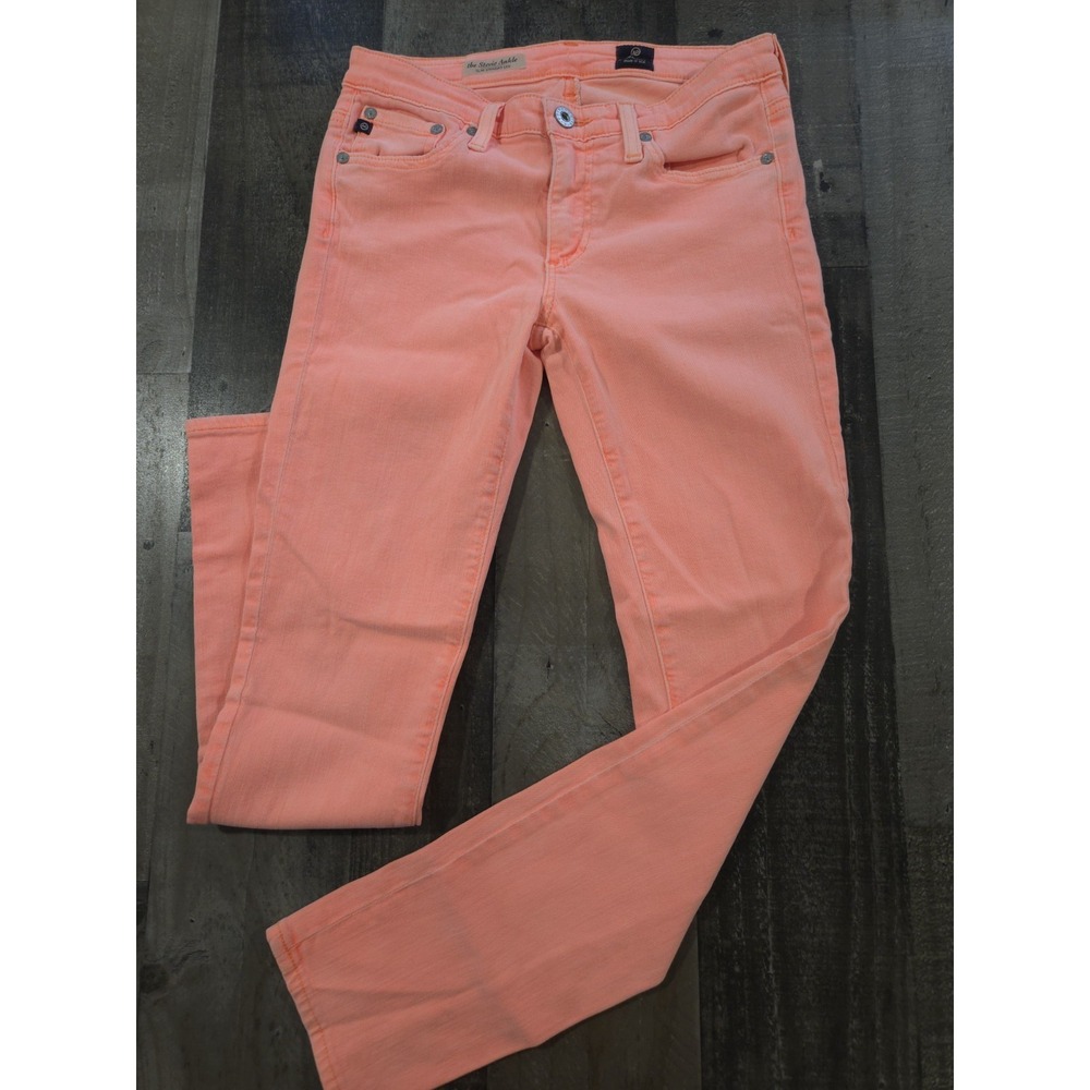AG Adriano Goldschmied The Stevie Ankle Neon Coral Orange‎ Jeans 🍊 Size 26R